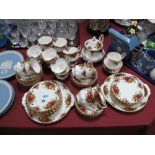 Royal Albert "Old Country Roses" Teaware, comprising, teapot 1st quality, nine cups 1st quality,