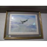 After Robert Taylor Print "Mosquito", pencil signed by artist and Leonard Cheshire. Framed.