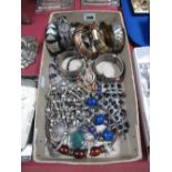 Assorted Costume Jewellery, including chunky bangles, necklaces etc :- One Box