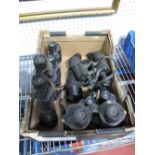 A Quantity of Mainly Mid XX Century Binoculars, By Ross, Lieberman Gortz and others, no obvious