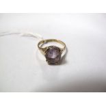 A 9ct Gold Single Stone Dress Ring, (damaged).