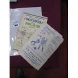Chesterfield Home Programmes, 1943-44 vs. Sheffield Wednesday, dated December 27th, and Pirate vs.