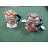 Wood of Burslem Limited Edition Pottery Character Jugs, Stanley Matthews, 53 of 5000, and Tom