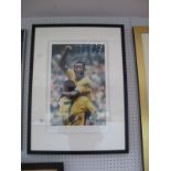 Pele Autograph Limited Edition 91 of 225, Giclee print of "World Cup Final 1970", 45 x 30cms