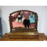 Edwardian Inlaid Mahogany Dressing Table, with a central mirror, tapering supports and two small