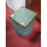 An Unusual Lloyd Loom Style Laundry Basket, of geometric form and protective glass plate.