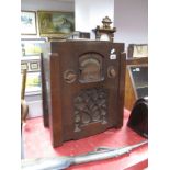 A Circa 1930's Oak Cased Revolving Radio, central plated stamped McMichael, Mains, Duplex four.