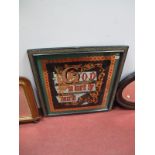 A Decorative Victorian Religious Texted Sign, with gold strapwork border, mother of pearl inlay,