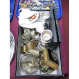Assorted Plated Ware, including candlesticks, teaspoons, napkin rings, dishes, knife rests, tea