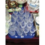 A Set of Six Stuart Lead Crystal Glasses, a set of six lead crystal wines, jug, whisky tumblers,