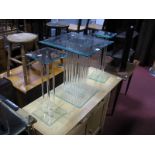 A Perspex Occasional Table, together with two matching sidetables.