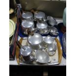 A Picquot Ware Four Piece Tea Service, matching tray, together with a quantity of spares:- Two