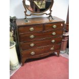 XIX Century Mahogany Straight Fronted Chest of Two Short and Three Long Graduated Drawers, on