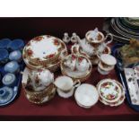 A Royal Albert Old Country Roses Dinner and Tea Service, comprising teapot, sugar bowl and milk jug,