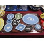 Wedgwood Jasperware Oval Tray, paperweight, trinket trays in varying colours:- One Tray