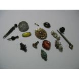 XIX Century and Later Brooches, including Scottish hardstone type etc.