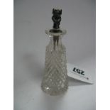 Glass Conical Scent Bottle with silver, spoon by J. G & S, having IMP terminal.