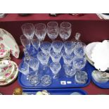 A Quantity of Drinking Glasses, Stuart, Tudor, Doulton, etc:- One Tray