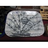 A Victorian Aesthetic Design Meat Plate, stamped "J.H. Davies, Chatsworth" (including a scene of