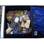 Assorted Costume Jewellery, including beads, brooches, etc.
