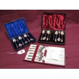 A Set of Six Hallmarked Silver Teaspoons, George Unite, London 1890, each with twisted stem,