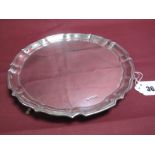 A Hallmarked Silver Card Tray, Fenton Bros Ltd, Sheffield 1913, of plain shaped circular form,