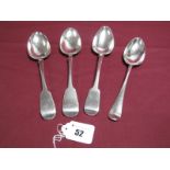 A Hallmarked Silver Hanoverian Pattern Table Spoon, marks rubbed, initialled, together with three