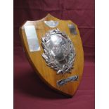 A Shield Shape Trophy, "S S & A E L Club Sportsmanship Award" "Albert Smith Trophy", applied to