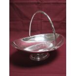 A Hallmarked Silver Swing Handled Oval Pedestal Dish, Johnson Durban & Co Ltd, Birmingham 1897, of