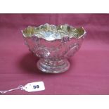 A Late Victorian Hallmarked Silver Rose Bowl, George Lambert, London 1896, profusely decorated