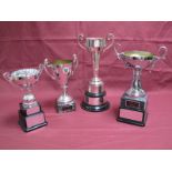 Four Plated Twin Handled Trophy Cups - "Sheffield Sports and Athletic League Senior Div.3 Runners