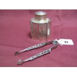 A Pair of Hallmarked Silver Sugar Tongs, Thomas Bradbury, & Sons, London 1911, with open