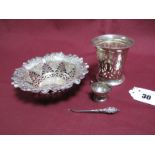 A Hallmarked Silver Bonbon Dish, HA, Sheffield 1897, of shaped circular form with pierced