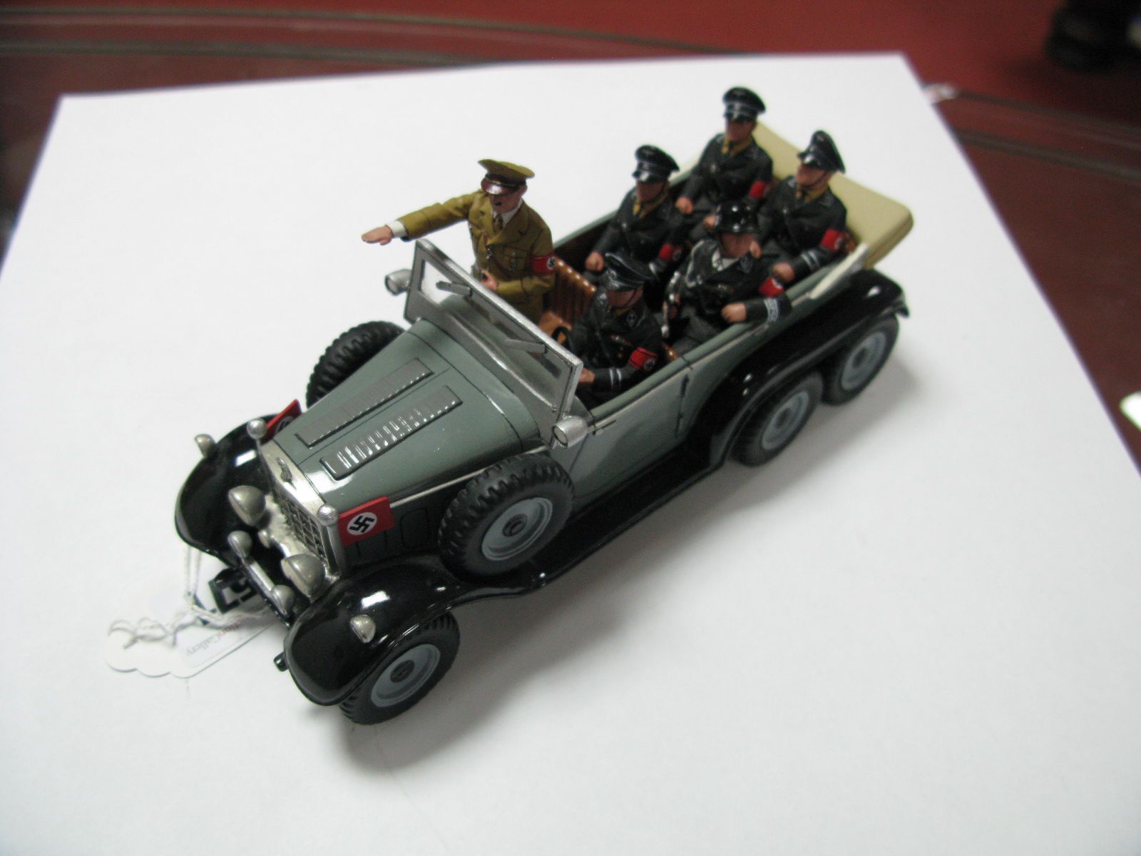 King and Country Diecast Hitler's Mercedes, six wheel staff car with Adolf and five SS Waffen