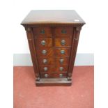 A XX Century Small Mahogany Wellington Chest, with four small drawers over four long drawers and