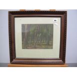 •HARRY EPWORTH ALLEN (1894-1958)Wooldland Scene, pastel, signed lower right,20 x 24.5cms.