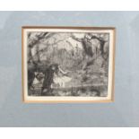 AFTER EDGAR DEGASOn Stage III, drypoint etching, signed within the plate,11 x 13.5cms.