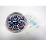 A Whitefriars Limited Edition Millefiore Paperweight, commemorating the Silver Jubilee of Queen