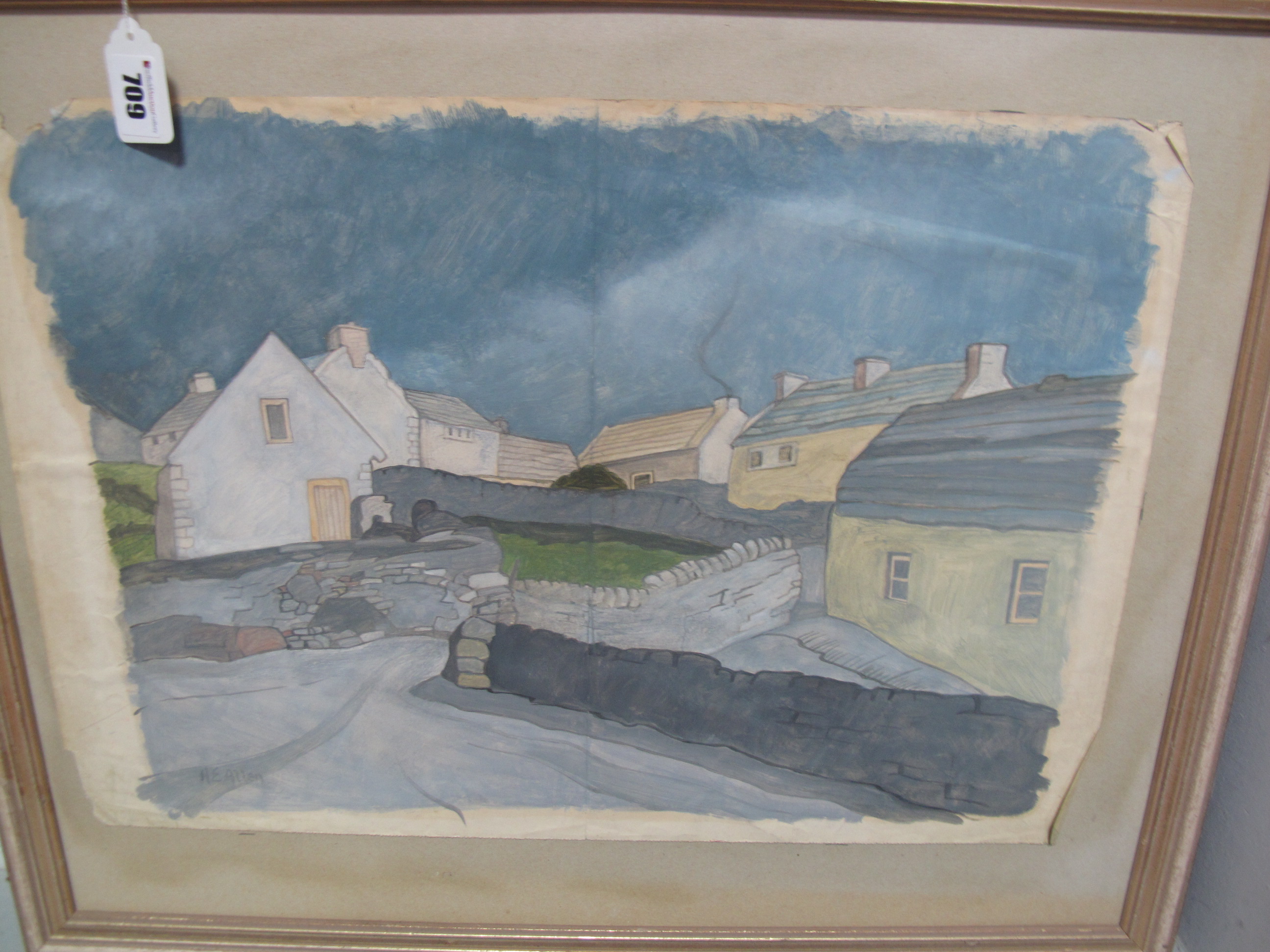 •HARRY EPWORTH ALLEN (1894-1958)Irish Cottages, gouache, signed lower left,35 x 51cms. - Image 2 of 4
