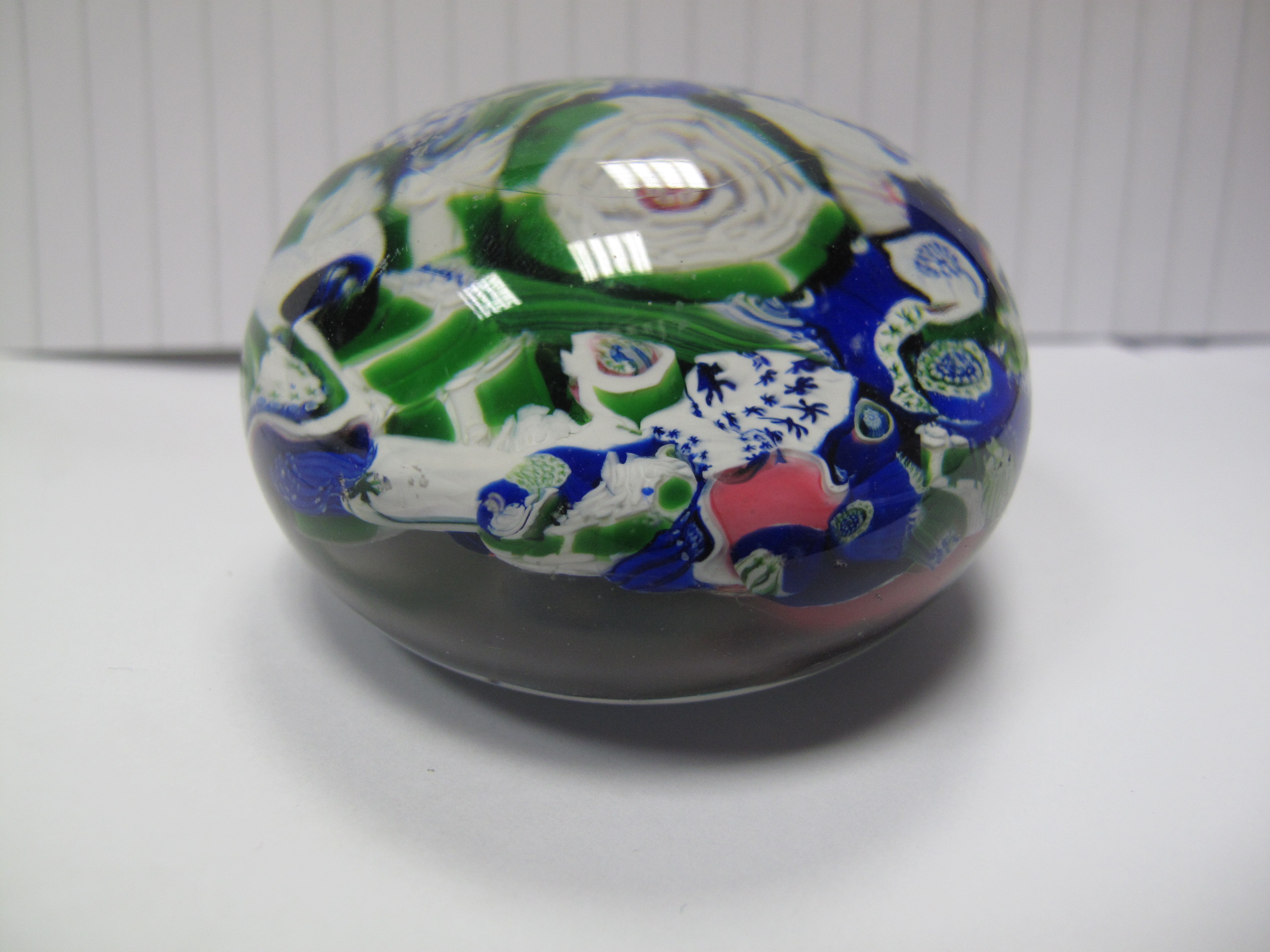 A XIX Century Scrambled Millefiore Paperweight, with primarily blue and green canes, 6.4cms - Image 4 of 7