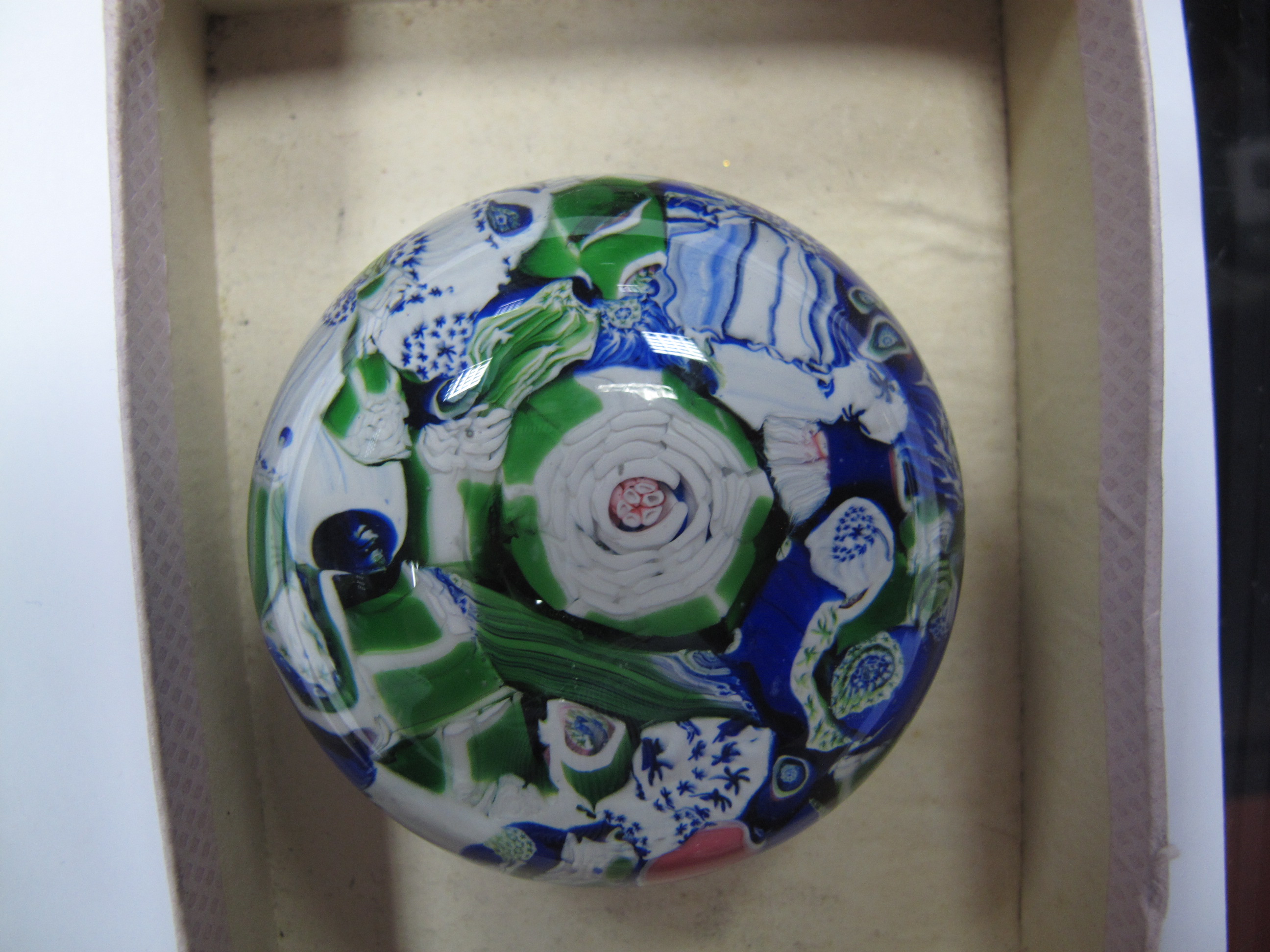 A XIX Century Scrambled Millefiore Paperweight, with primarily blue and green canes, 6.4cms - Image 3 of 7