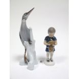 A B & G Copenhagen Porcelain Figure of a Child Holding Puppy, No.1747, 16.5cms; Together with a