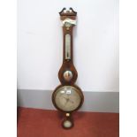 A XIX Century Mahogany Cased Wall Barometer, by Yeates & Son of Dublin, with swan neck top,