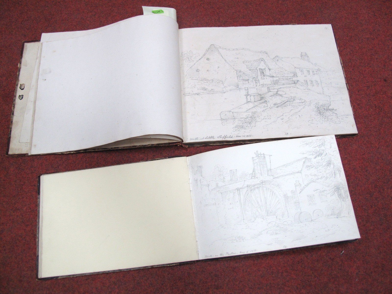 Two Early XIX Century Artist's Sketchbooks, one named "G. Nicholson" on the inside front cover and