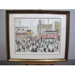 •AFTER LAURENCE STEPHEN LOWRY (1887-1976)Going to Work, limited edition reproduction printed in