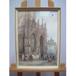 LEWIS JOHN WOOD (1813-1901)Old Church of St. Maclou, Rouen, watercolour, signed and dated 1875 lower
