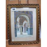 •F. LIGER HIDALGO (1880-1945)The Alcazar Palace, Seville, watercolour, signed and inscribed "