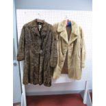 A Chestnut Brown Ladies Fur Coat, retailed by Costello of Sheffield, slightly flared style with