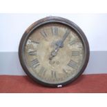 A Large George V G.P.O. Electric Wall Clock, with circular enamel dial, Roman numerals (glass