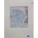 •MARY POTTER (1900-1981)Street Scene, pencil and watercolour,15 x 12.5cms. *Purchased: New Art